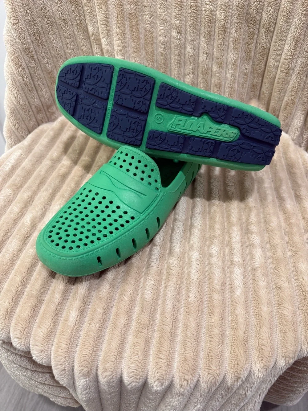 Men's Ventilated Green Slip-On Water Loafers